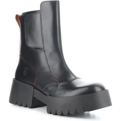 Fly London Egli Platform Bootie In 005 Black/ Red Java