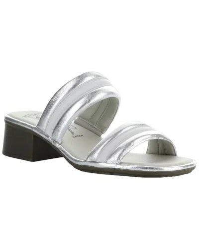 Fly London Eity Metallic Leather Sandal In Gray