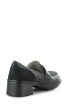 Fly London Elam Block Heel Loafer In Black