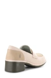 Fly London Elam Block Heel Loafer In Nude Pink