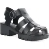 Fly London Emme Platform Fisherman Sandal In Black