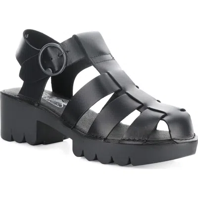 Fly London Emme Platform Fisherman Sandal In Black