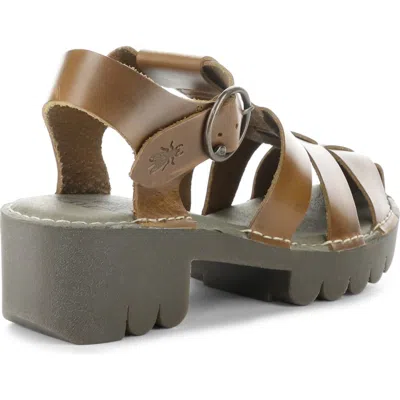 Fly London Emme Platform Fisherman Sandal In Camel