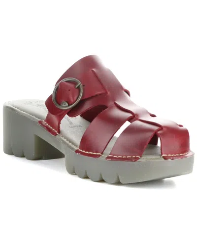Fly London Envy Leather Sandal In Red