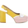 Fly London Evah Slingback Platform Pump In Pink Multi