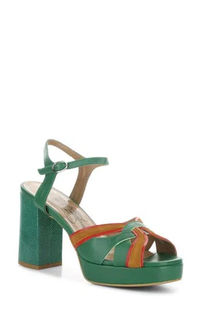 Fly London Ezui Ankle Strap Platform Sandal In Green