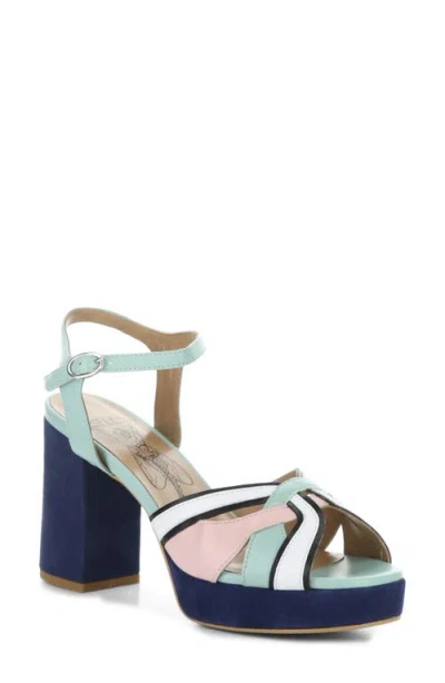 Fly London Ezui Ankle Strap Platform Sandal In Mint/pink/black