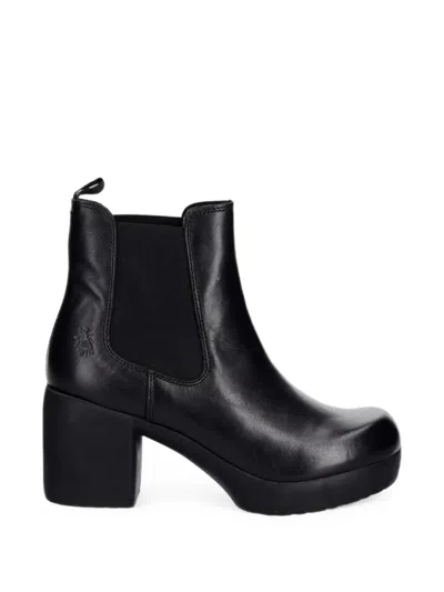 Fly London Famy524fly Platform Leather Chelsea Boots In Black