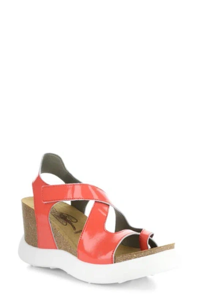 Fly London Gavi Ankle Strap Platform Wedge Sandal In Scarlet Nappalak