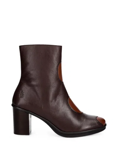 Fly London Gigs548fly Panelled Leather Boots In Brown