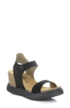 Fly London Gogo Platform Wedge Sandal In Black