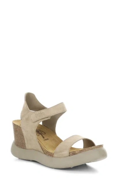 Fly London Gogo Platform Wedge Sandal In Taupe