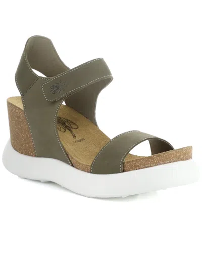 Fly London Gogo Suede Sandal In Green