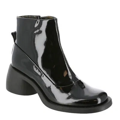 Pre-owned Fly London Hint Women's Boot In Black/patent