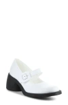 Fly London Huvi Mary Jane Pump In White Gotborg