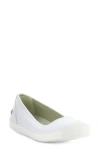 Fly London Ilsa Ballet Flat In 007 White Smooth Leather