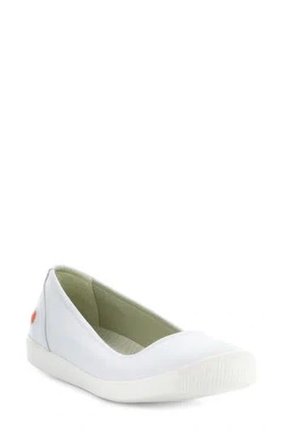 Fly London Ilsa Ballet Flat In 007 White Smooth Leather