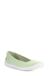 Fly London Ilsa Ballet Flat In 009 Light Green Smooth