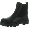 Fly London Jeba 879 Womens Mixed Media Leather Chelsea Boots In Black