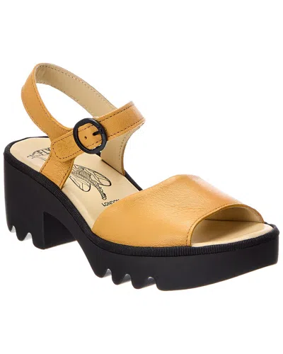 Fly London Leather Sandal In Orange