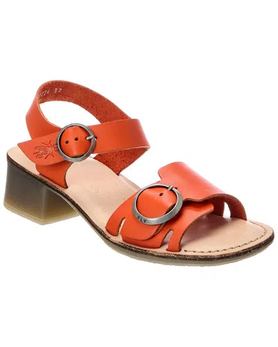 Fly London Leather Sandal In Red
