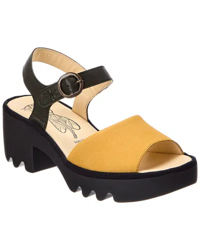 Fly London Leather Sandal In Yellow