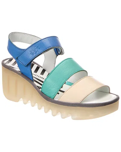 Fly London Leather Wedge Sandal In Purple