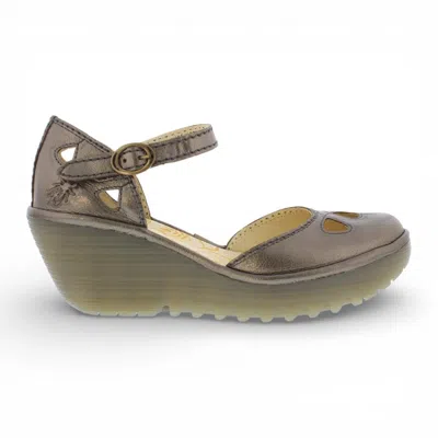 Fly London Leather Wedge Sandals Leather Comfort In Brown
