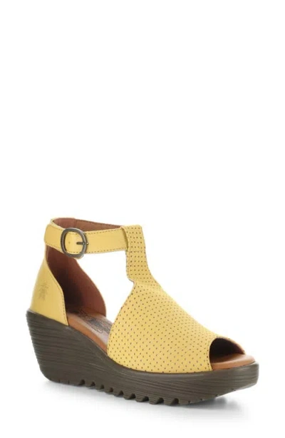 Fly London Lemo Ankle Strap Platform Wedge Sandal In Multi