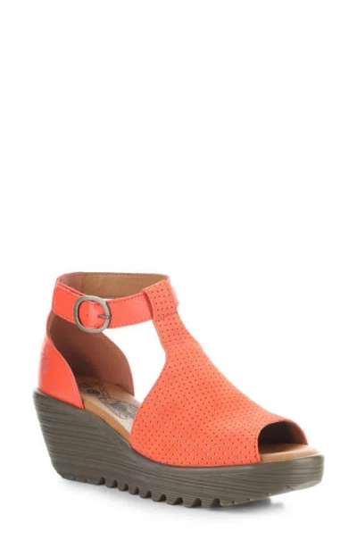 Fly London Lemo Ankle Strap Platform Wedge Sandal In Multi