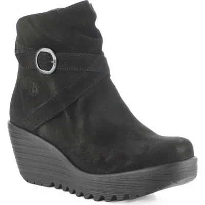 Fly London Loik Platform Wedge Bootie In Black
