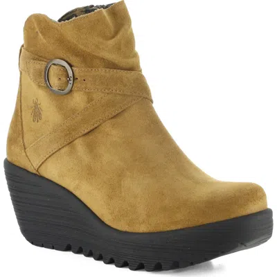 Fly London Loik Platform Wedge Bootie In Multi