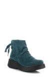Fly London Mebs Bootie In 002 Petrol Oil Suede