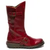 Fly London Mes2913 - Women's Wedge Heel Buckle Mid Calf Leather Boots