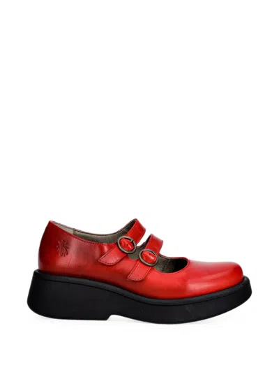 Fly London Mily532fly Buckle-strap Platform Shoes In Red