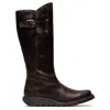 Fly London Mol2 - Women's Wedge Heel Knee High Leather Boots