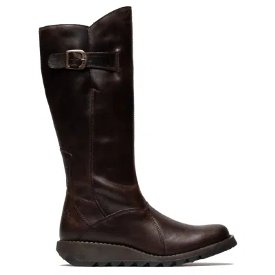 Fly London Mol2 - Women's Wedge Heel Knee High Leather Boots