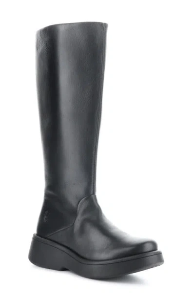 Fly London Mubi Knee High Boot In Black Dublin