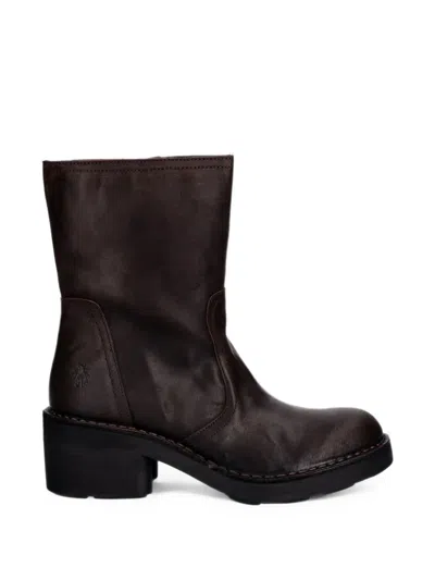 Fly London Nore191fly Zip-up Leather Boots In Brown