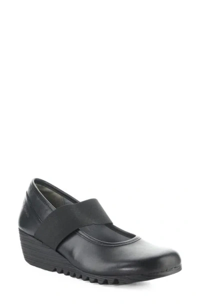 Fly London Olid Leather Wedge Pump In Black