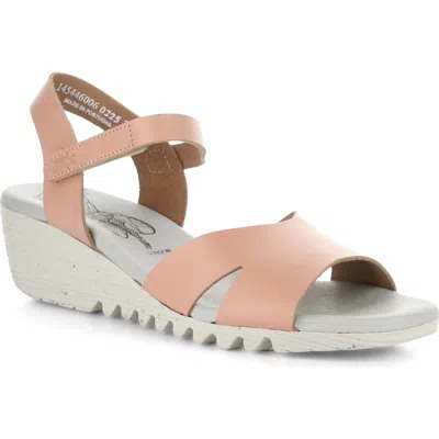 Fly London Olla Ankle Strap Wedge Sandal In Pink