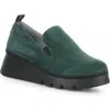 Fly London Pece Wedge Loafer In Green