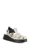 Fly London Pefi Wedge Sandal In 003 Silver Borgogna