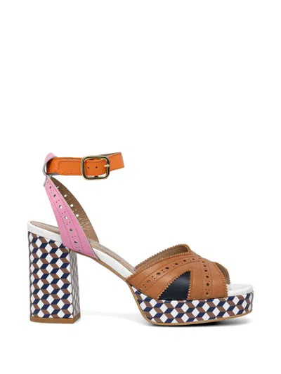 Fly London Perforated Platform Pumps In Brown