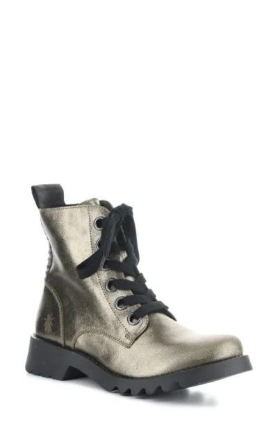 Fly London Ragi Combat Boot In 040 Dk Gold Valley