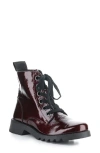 Fly London Ragi Combat Boot In 043 Burgundy Rock