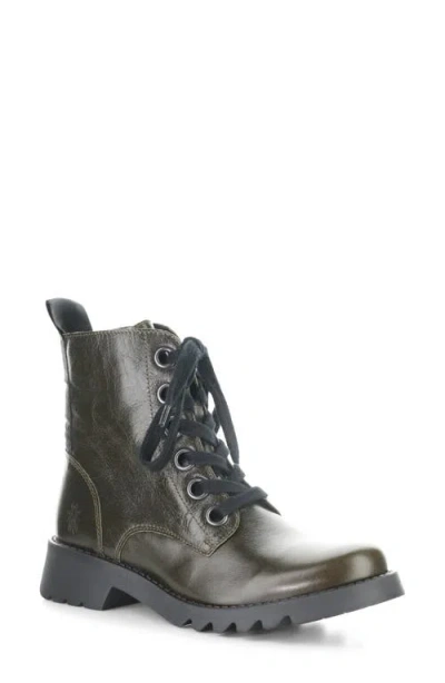 Fly London Ragi Combat Boot In Green