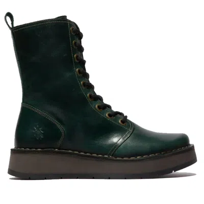 Fly London Rami043fly - Women's Wedge Heel Lace Up Leather Ankle Boots