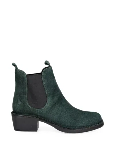 Fly London Round-toe Chelsea Boots In Green