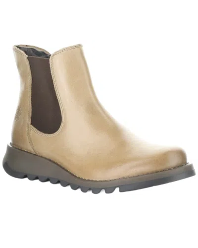 Fly London Salv Leather Boot In 093 Taupe